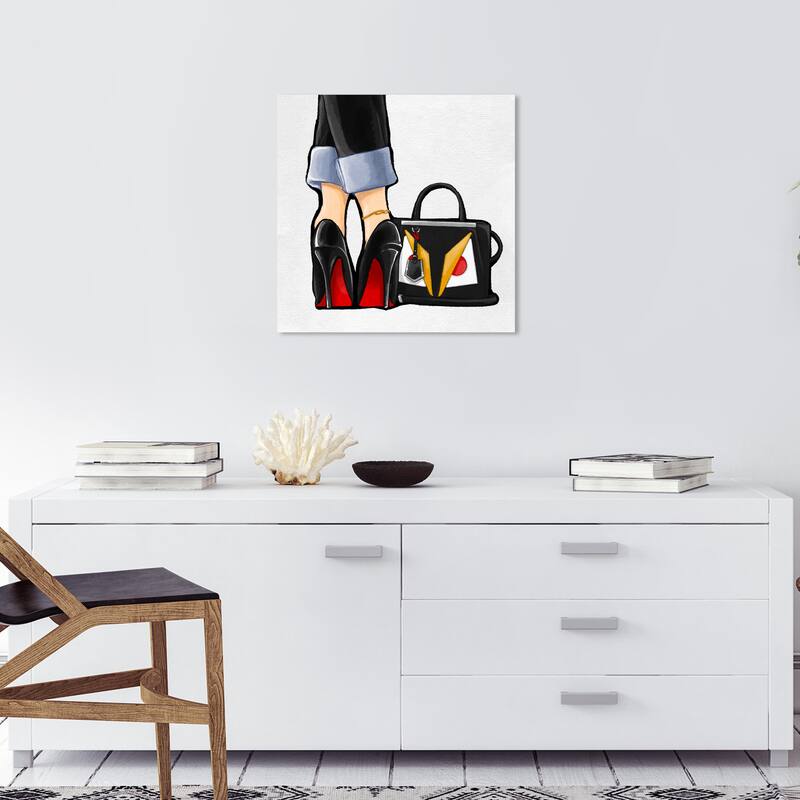 Wynwood Studio Canvas Fashion and Glam Walk My Style Black and Modern & Contemporary Wall Art Canvas Print - 20 x 20