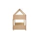 preview thumbnail 10 of 40, Wood Low Bunk Bed Twin Over Twin with House-shaped Bed Roof Frame, Ladder, Guardrails, Headboards and Footboards Floor Bed