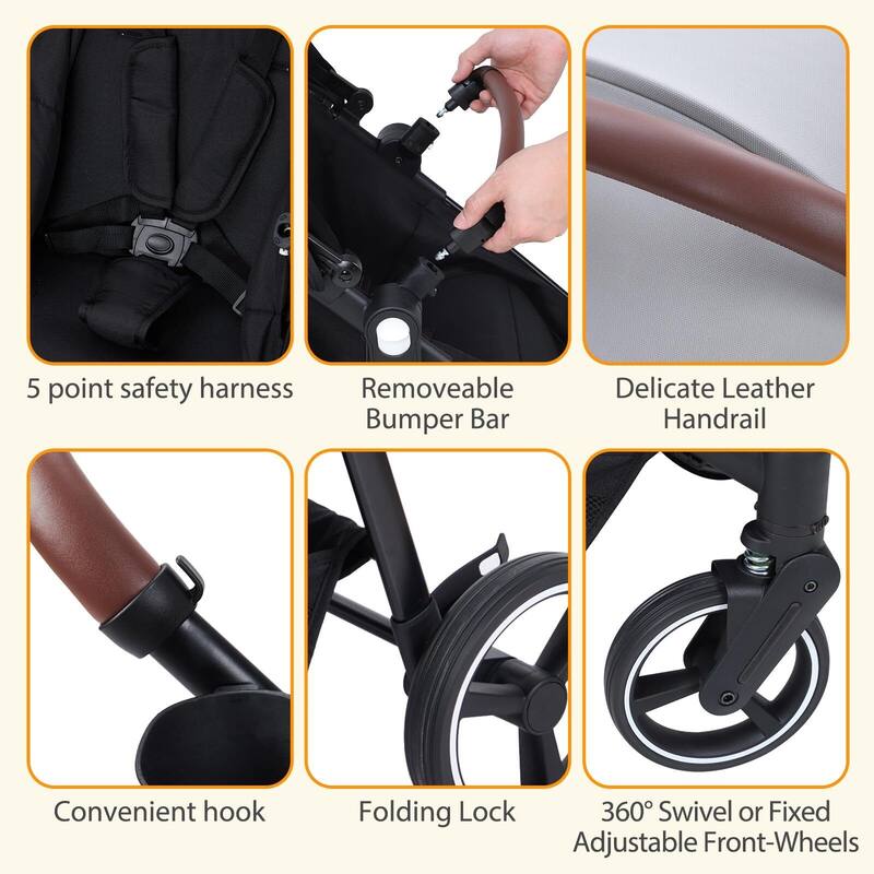 Double Stroller Track Tandem Stroller for Infant and Toddler