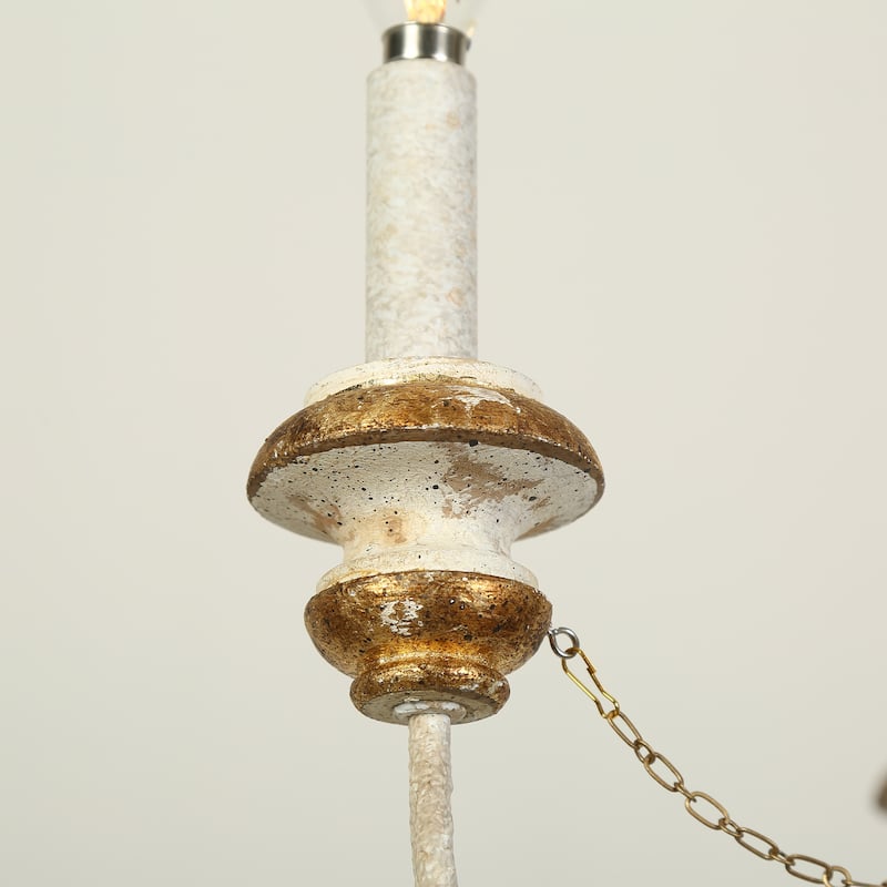 Farmhouse Wood 9-Light Chandelier French Country Classic Candle Light for Dining Room