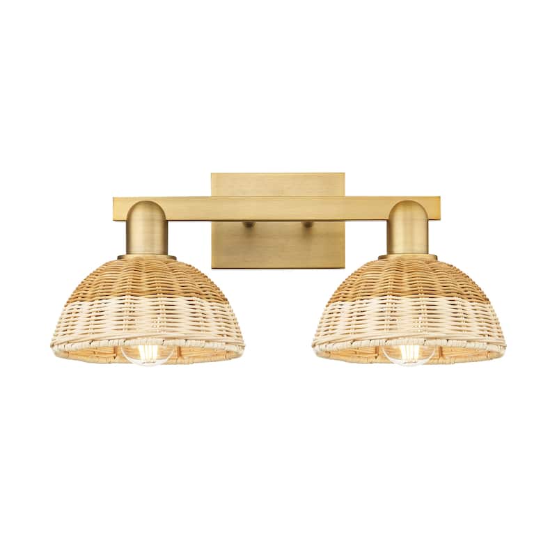 Innovations Lighting 716-2W-11-16 Natural Ballston Dome Vanity 2 - Brushed Brass / Natural