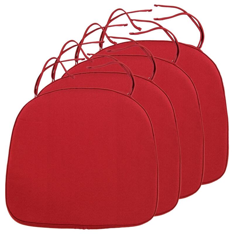 Memory Foam 15" U-Shaped Indoor Outdoor Dining Chair Pad Cushion for Kitchen Patio Garden (Set of 1, 2, 4 or 8)