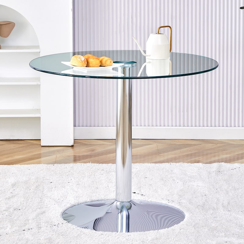 Dining Room Round Dining Table with Gold Metal Legs Coffee Table End Table Accent Table Entryway Table