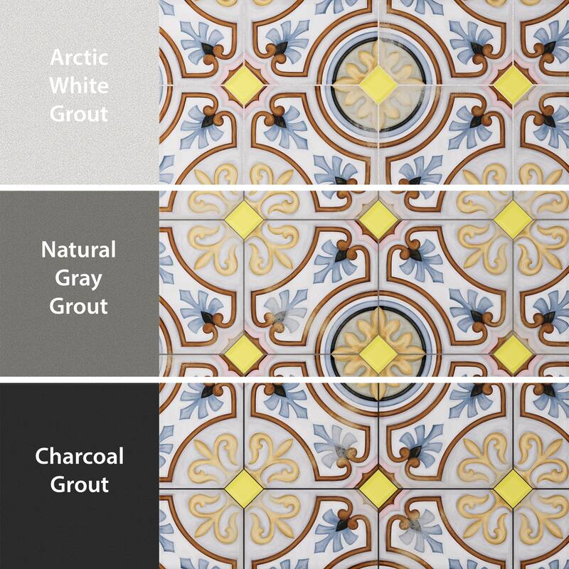 Merola Tile Vaudeville Octagon Deco Diglas with Taco Lima 7-7/8" x 7-7/8" Porcelain Floor and Wall Tile