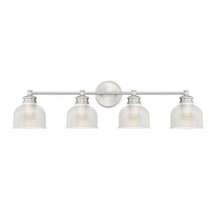 Meridian M80036 4 Light 32" Wide Bathroom Vanity Light with Halophane