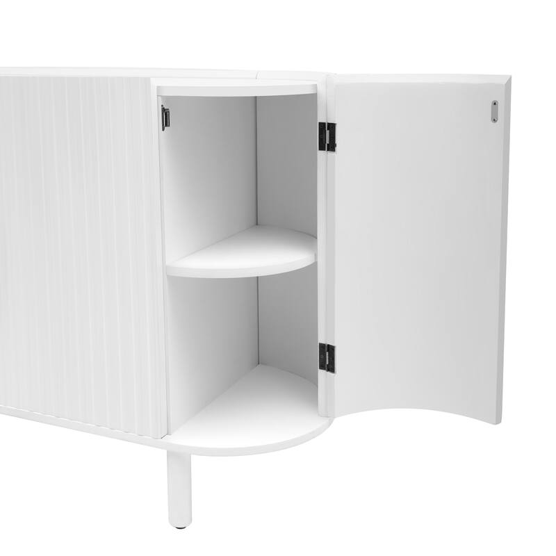 Curved Design Light Luxury Sideboard with Adjustable Shelves
