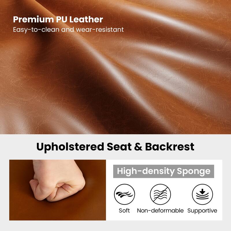 Gymax Modern Counter Height Stools Set of 4 w/Curved Padded Back &