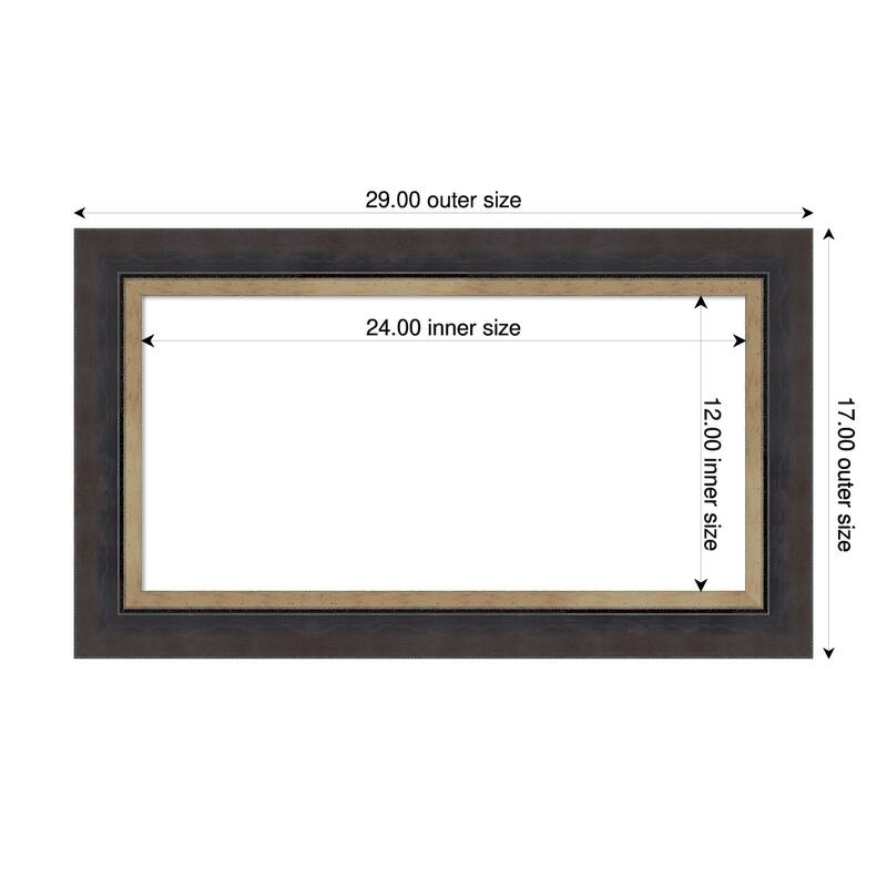 Amanti Art Hammered Charcoal Tan Framed Dry Erase Magnetic Board - 29 x 17 in