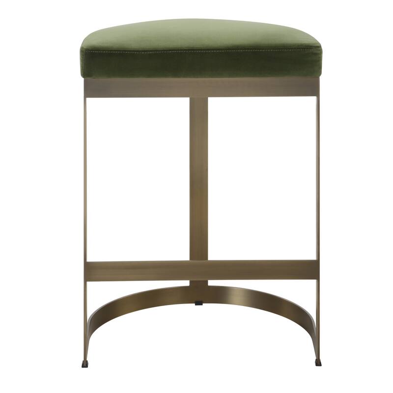 Hand Forged Crescent Counter Stool - 26" - Brass Finish
