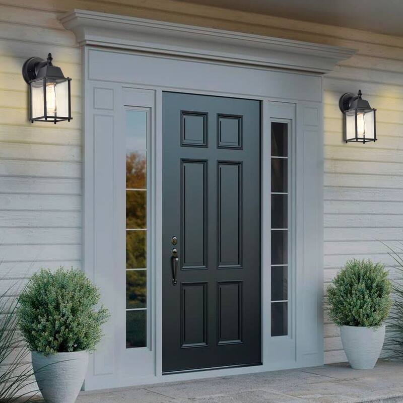 Outdoor Wall Lantern Black Wall Sconces Wall Mount Lighting 2 Pack