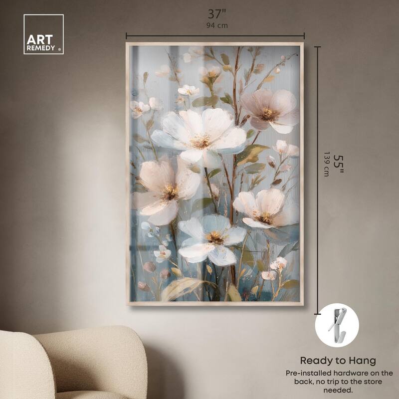 Vintage White Meadow Shadowbox by Art Remedy