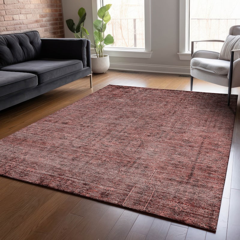 Machine Washable Indoor/ Outdoor Chantille Traditional Distressed Rug