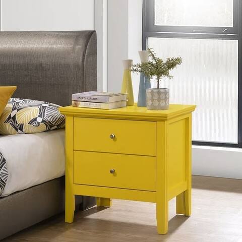 Primo Transitional Wood 2-drawer Nightstand Table