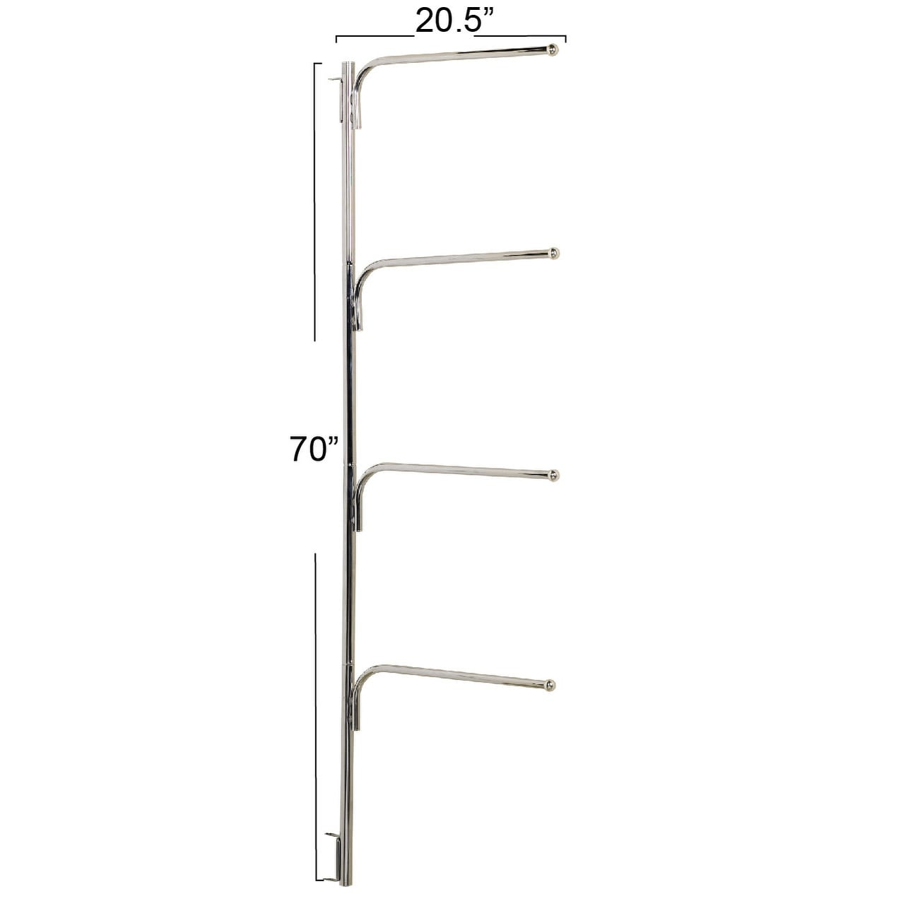 Household Essentials 4 Bar Hanging Valet Behind the Door Clothing Towel Rack Chrome 20.5 x 70 On Sale Bed Bath Beyond 28776106