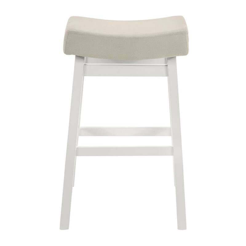 Lenon Modern Farmhouse Backless Bar Stool, Saddle Counter Stool with Upholstered Seat