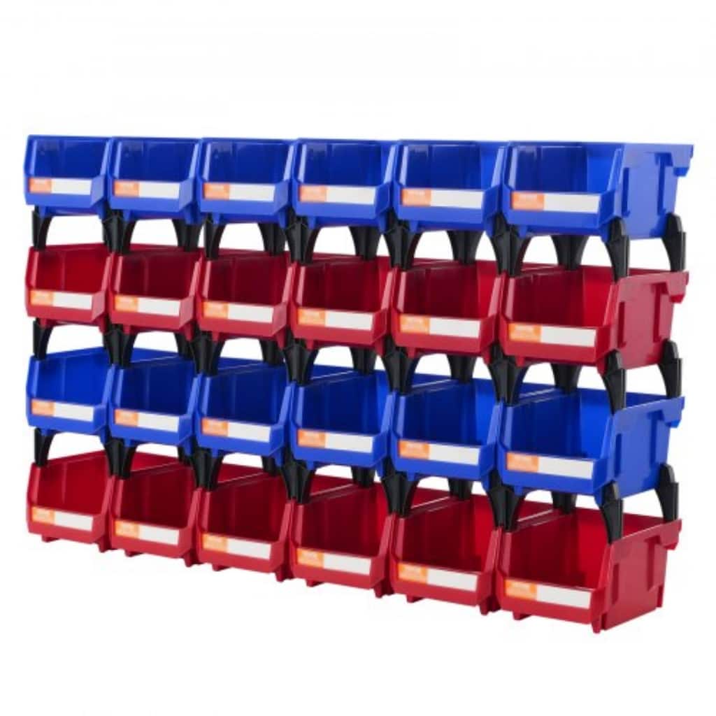 Stackable Storage Bins with Labels, Containers for Closet and Pantry Organization