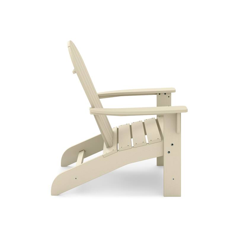 Brown Adirondack Chair - Premium Hdpe Poly Lumber For Pool (Excluding the table) - Beige