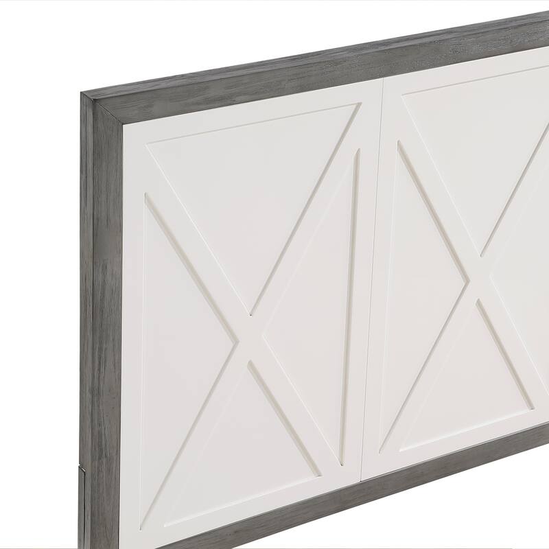 Queen Size Wood Platform Bed with Storage Footboard and Modern Design