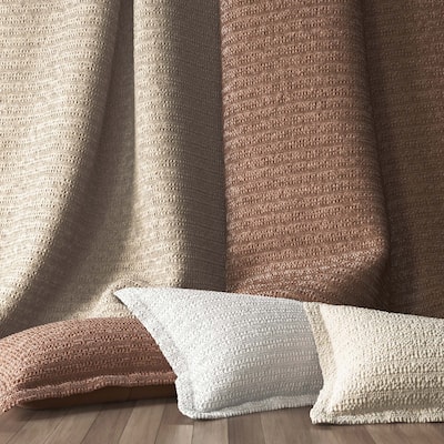 Linery & Co. Cotton Reversible Waffle Weave / Percale Duvet Cover Set