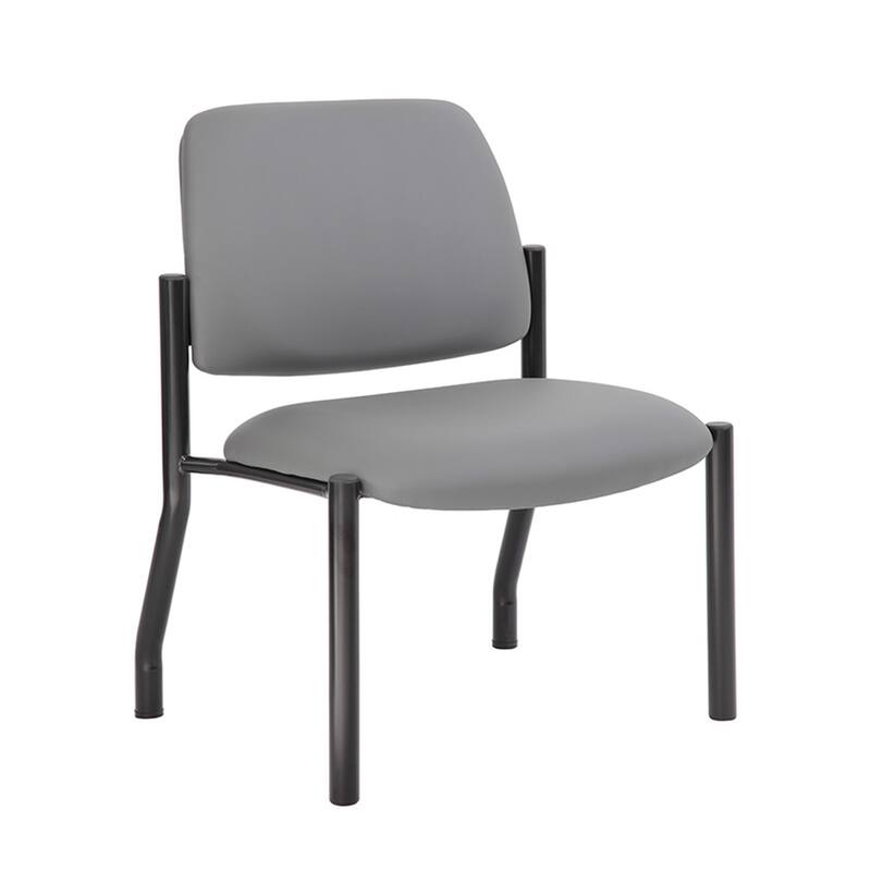 Lea Big and Tall XL Reception Chair, Gray Antimicrobial Vinyl, 400 lbs