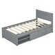 preview thumbnail 30 of 33, Twin Platform Bed with Drawer and Two Storage Shelves, No Box Spring Needed