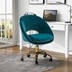 preview thumbnail 21 of 79, Ramona Modern Velvet Height Adjustable 360 Swivel Task Chair with Metal Base by HULALA HOME Teal