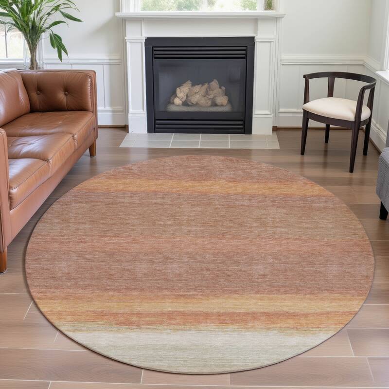 Premium Washable Super Soft Ombre Solid Mayfield Rug - Salmon - 8' x 8'