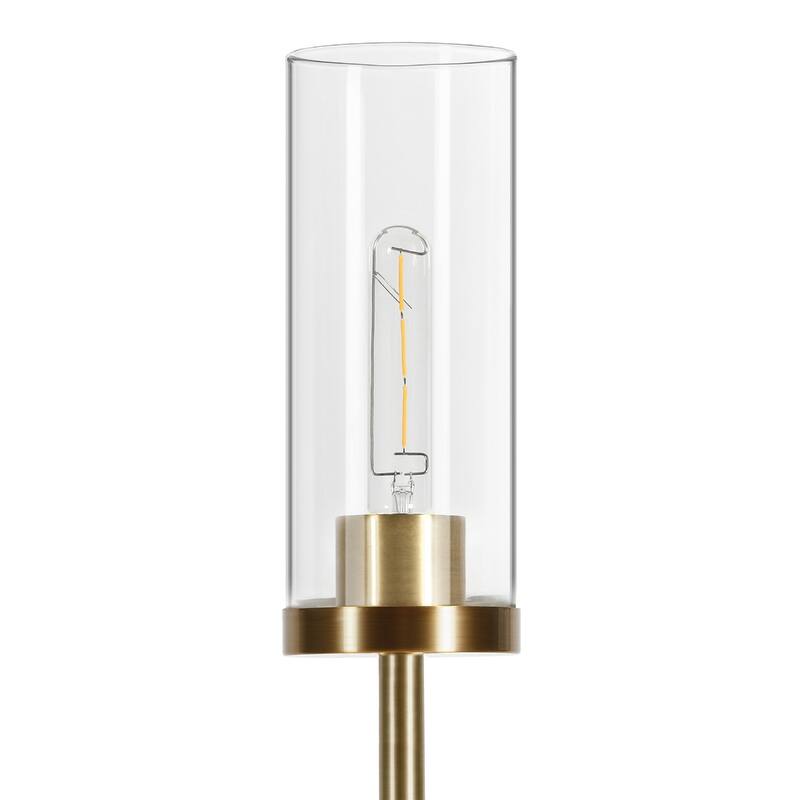 69" Tall Torchiere Floor Lamp with Clear Glass Drum Shades and 2-Light Metal Stand 8 Feet Cord - 69"H x 11"W x 11"D