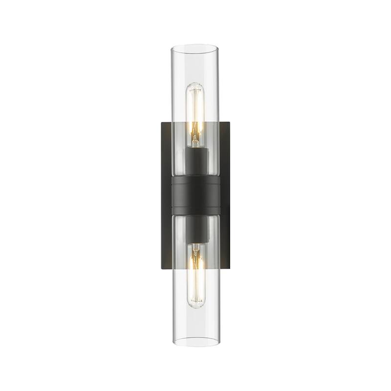 Innovations Lighting Ballston Urban - 2 Light 8" Wall-Mounted Bath Vanity Light - Clear/Matte Black