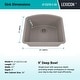 preview thumbnail 3 of 5, 23 Inch Lexicon Platinum Quartz Composite Drop-in Undermount D-Shaped Single Bowl Galaxy Concrete Kitchen Sink LP-2321D-C-SO