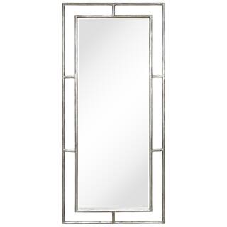 Antique Iron Pipe Framed Rectangular Beveled Wall Mirror,38"x82" - 82"x38"x2"