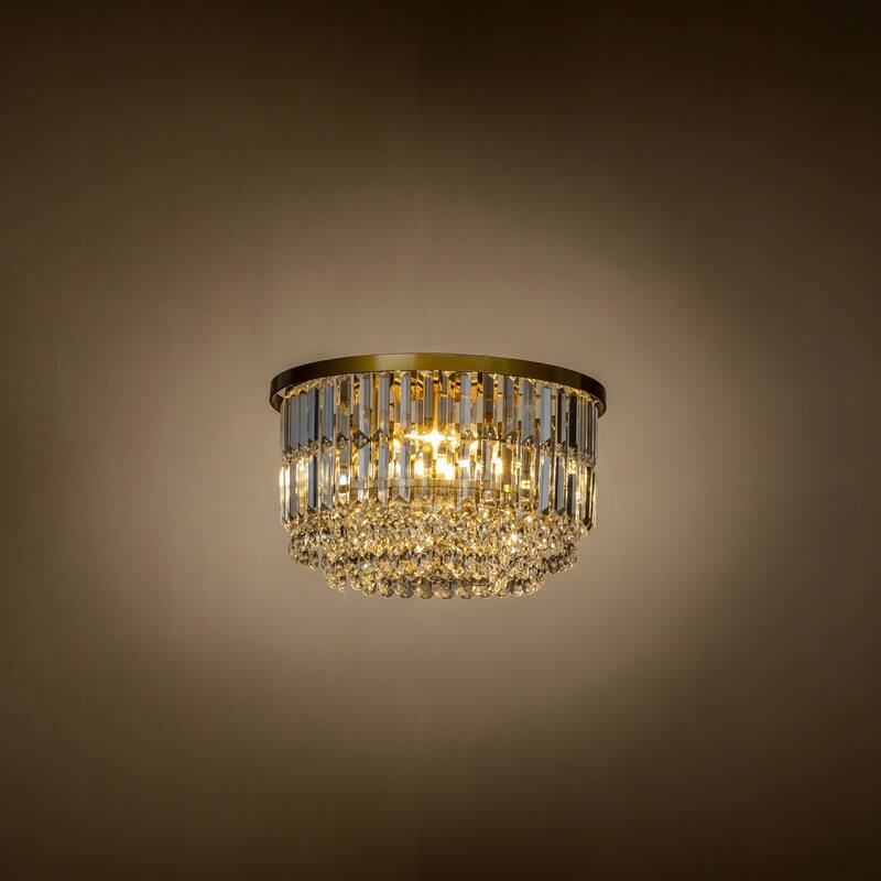 Modern Glam Tier Crystal Flush Mount Ceiling Light