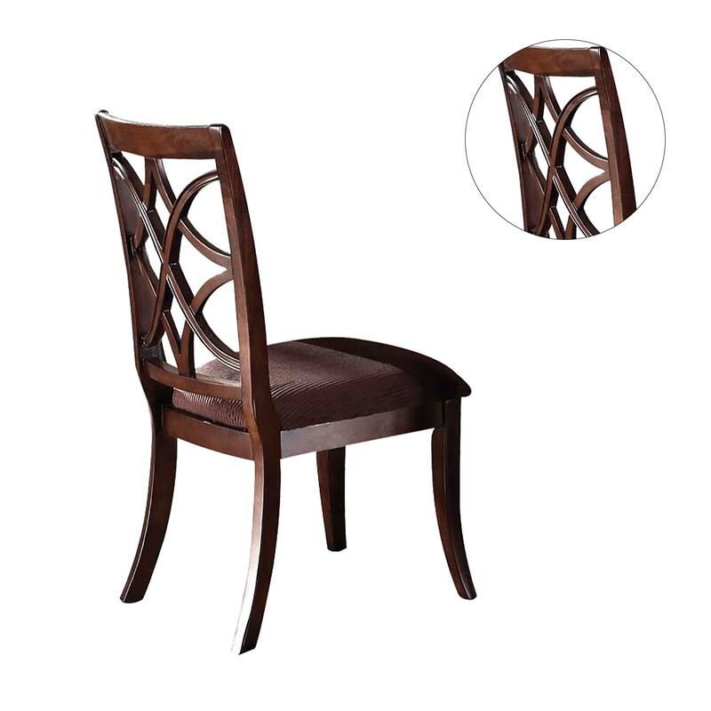 Set of 2 Wood Dining Chairs in Walnut Finish