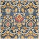 SAFAVIEH, Handmade Marietje Blossom French Country Wool Area Rug - 5' Square - Navy/Multi