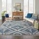 preview thumbnail 48 of 55, Nourison Scandinavian Shag Contemporary Tribal Area Rug 7'10" x 10'6" - Denim Blue