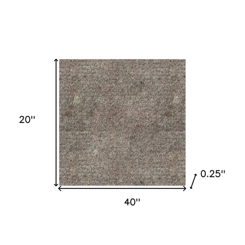 HomeRoots Solid Area Rug - Gray - 40.00 in. x 20.00 in. x 0.25 in.