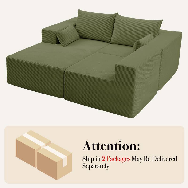 Modern L-Shaped Cloud Modular Sectional Sofa with Chaise Lounge