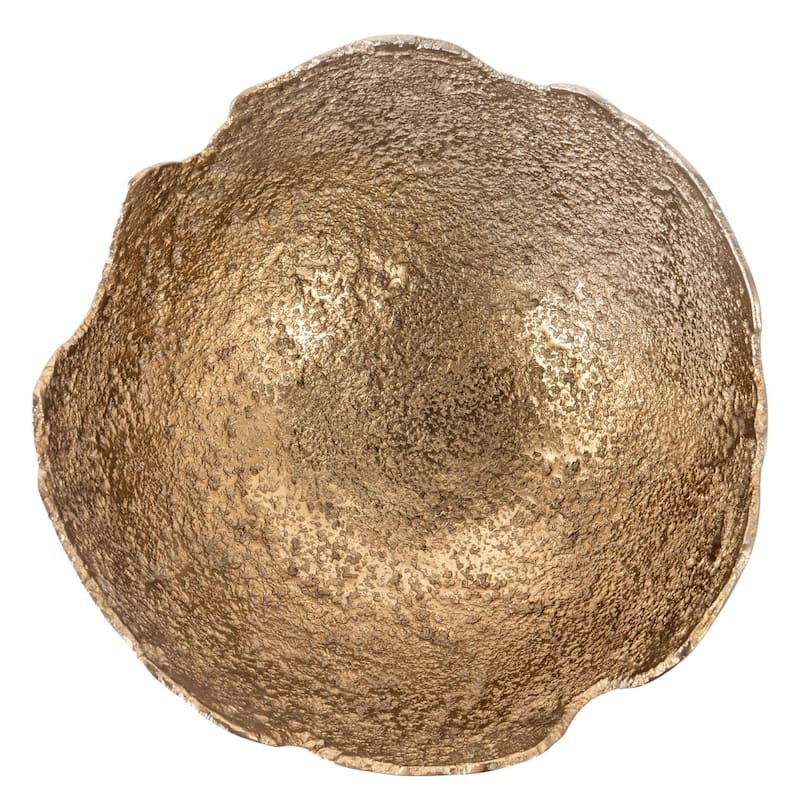 HomeRoots Set of Two Gold And Silver Aluminum Decorative Bowls - 14' X '7' X '14