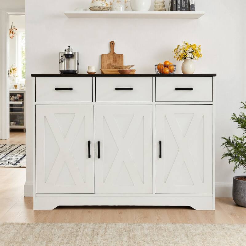 Traditional 3 Drawer Sideboard Storage Cabinet
