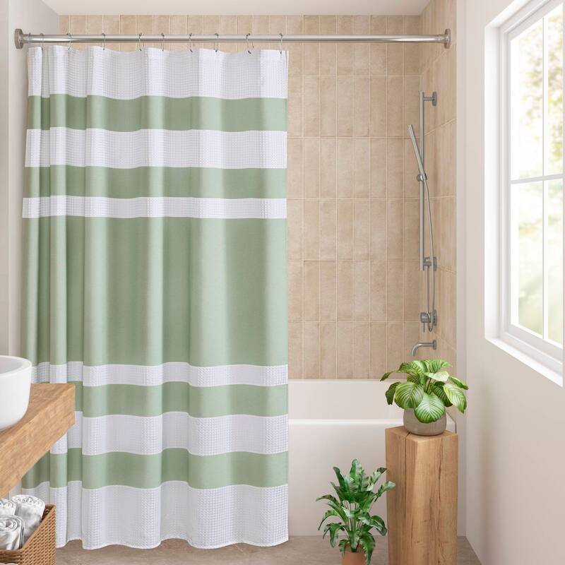 Madison Park Spa Waffle Shower Curtain with 3M Treatment