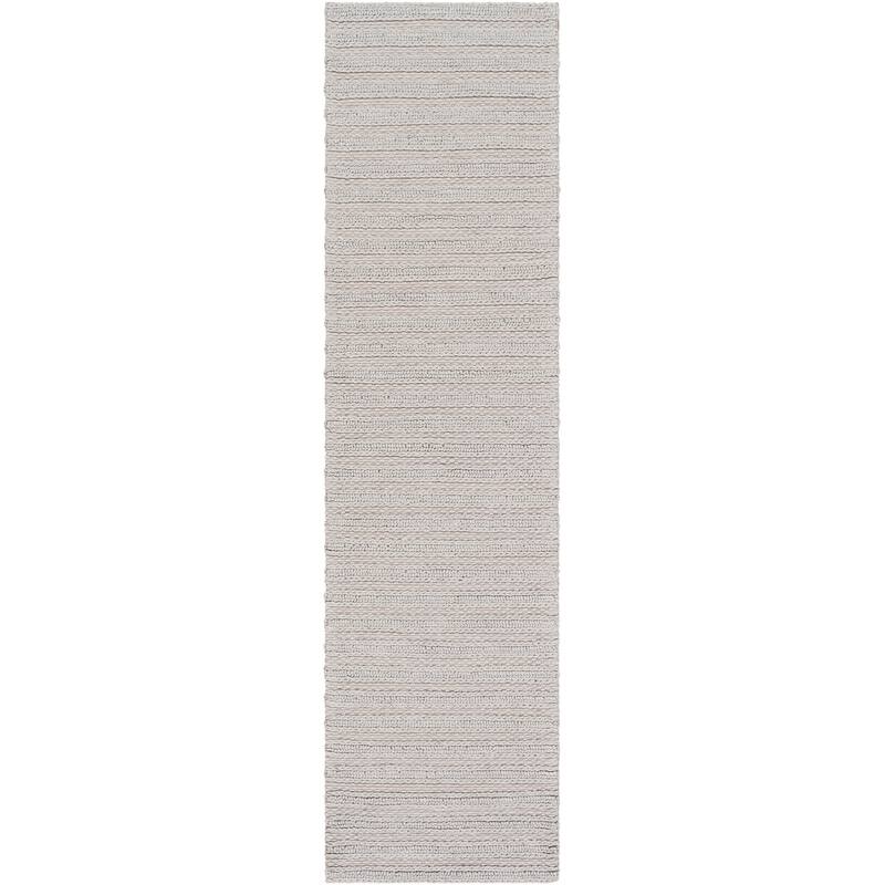 Strick & Bolton Carr Handwoven Viscose & Wool Area Rug - Light Grey - 2' x 8'
