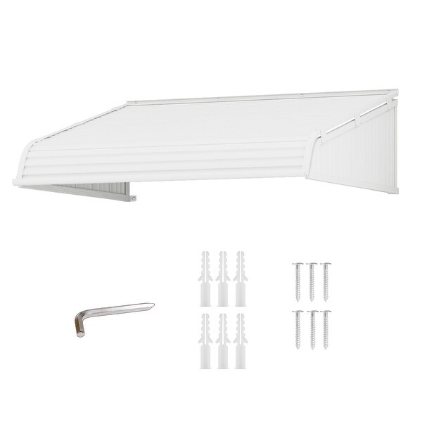 Kozyard Window Awning Aluminum Frame with Impact-Resistant PVC