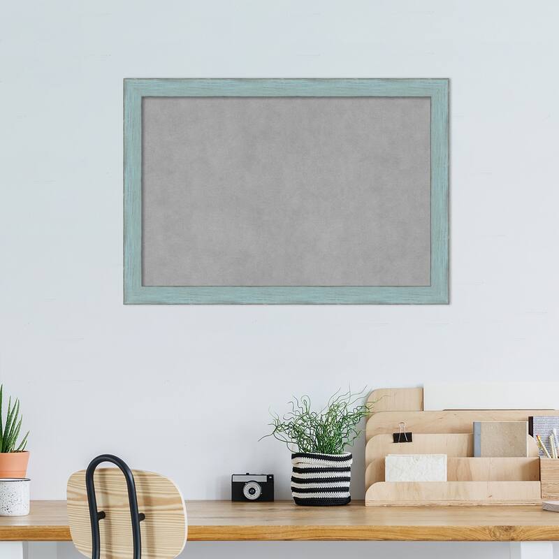 Framed Magnetic Board, Sky Blue Rustic