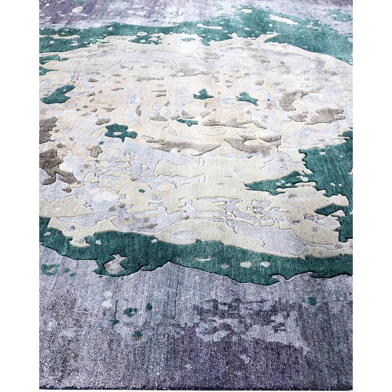 Ikat One-of-a-Kind Hand-Knotted Area Rug, Purple - 8' 0" x 9' 10"