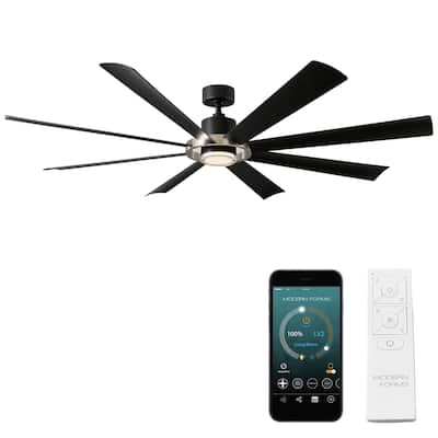 Aura Indoor Outdoor 8-Blade Smart Ceiling Fan 72in with 3000K LED and Remote Control - 72