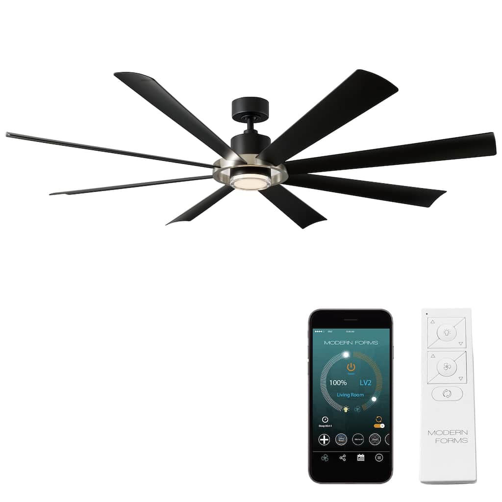 Aura Indoor Outdoor 8-Blade Smart Ceiling Fan 72in with 3000K LED and Remote Control - 72