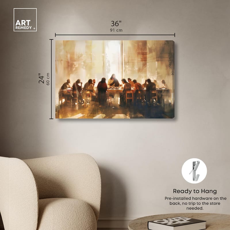 Supper in His Light Canvas by Art Remedy, Gallery Wrapped