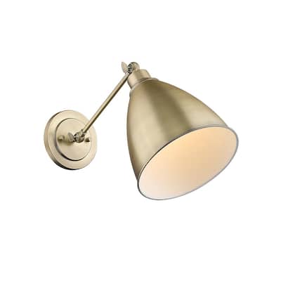 1 Lt Single Adjustable Armed Wall Sconce Brass