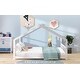 preview thumbnail 48 of 57, Roomfitters Twin Size House Bed with Wooden Frame, Modern Loft Design, Grey