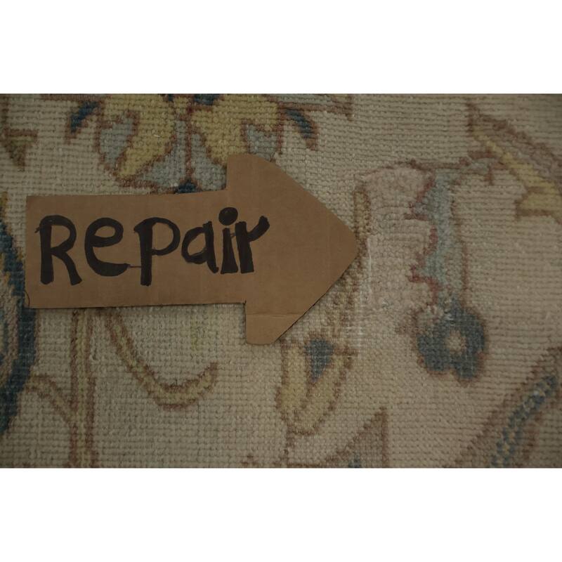 Hand Knotted Oriental 100% Wool Carpet Traditional All-Over Beige & Ivories Ziegler Area Rug - 11' 8'' X 8' 9''
